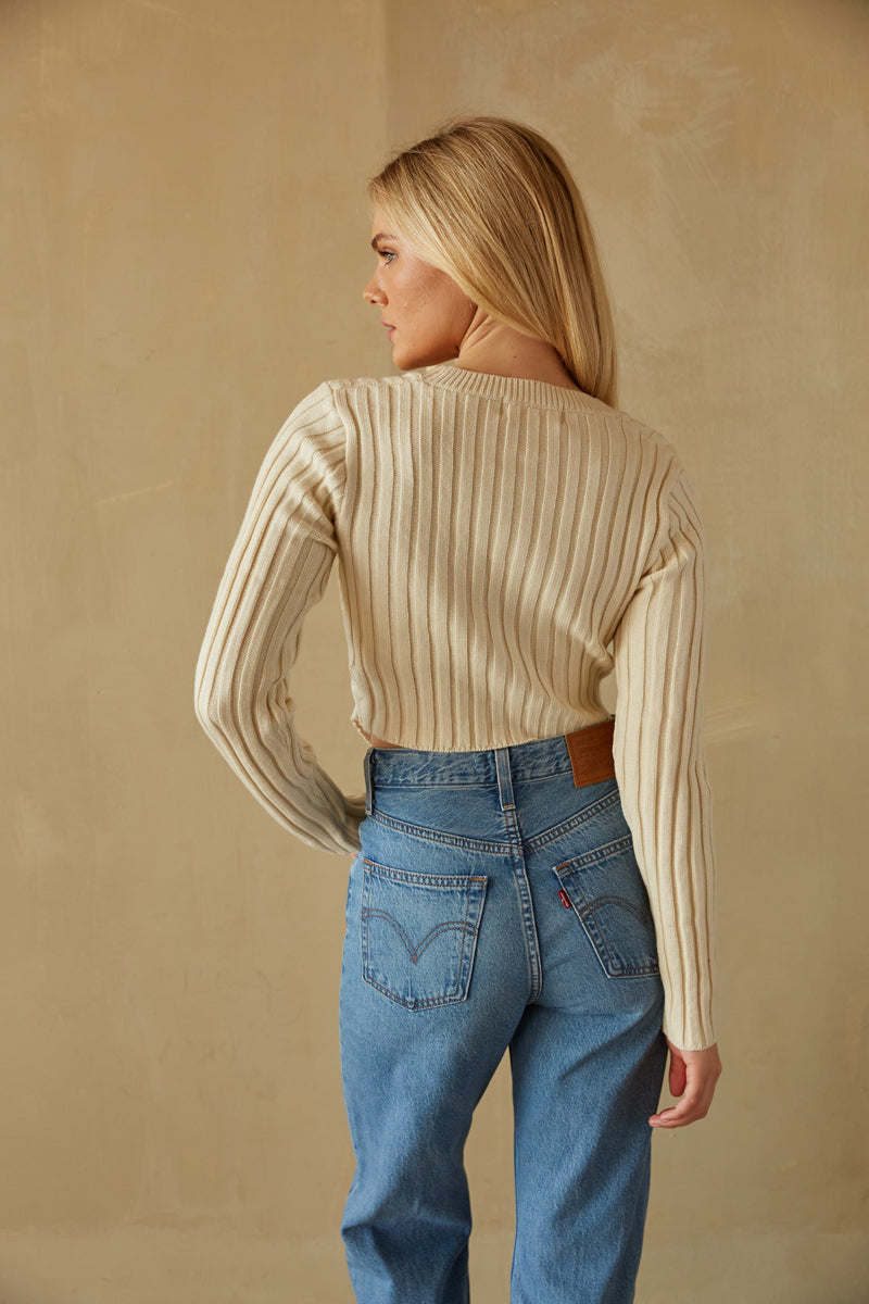 Bailey Ribbed Knit Sweater • American Threads Women's Boutique