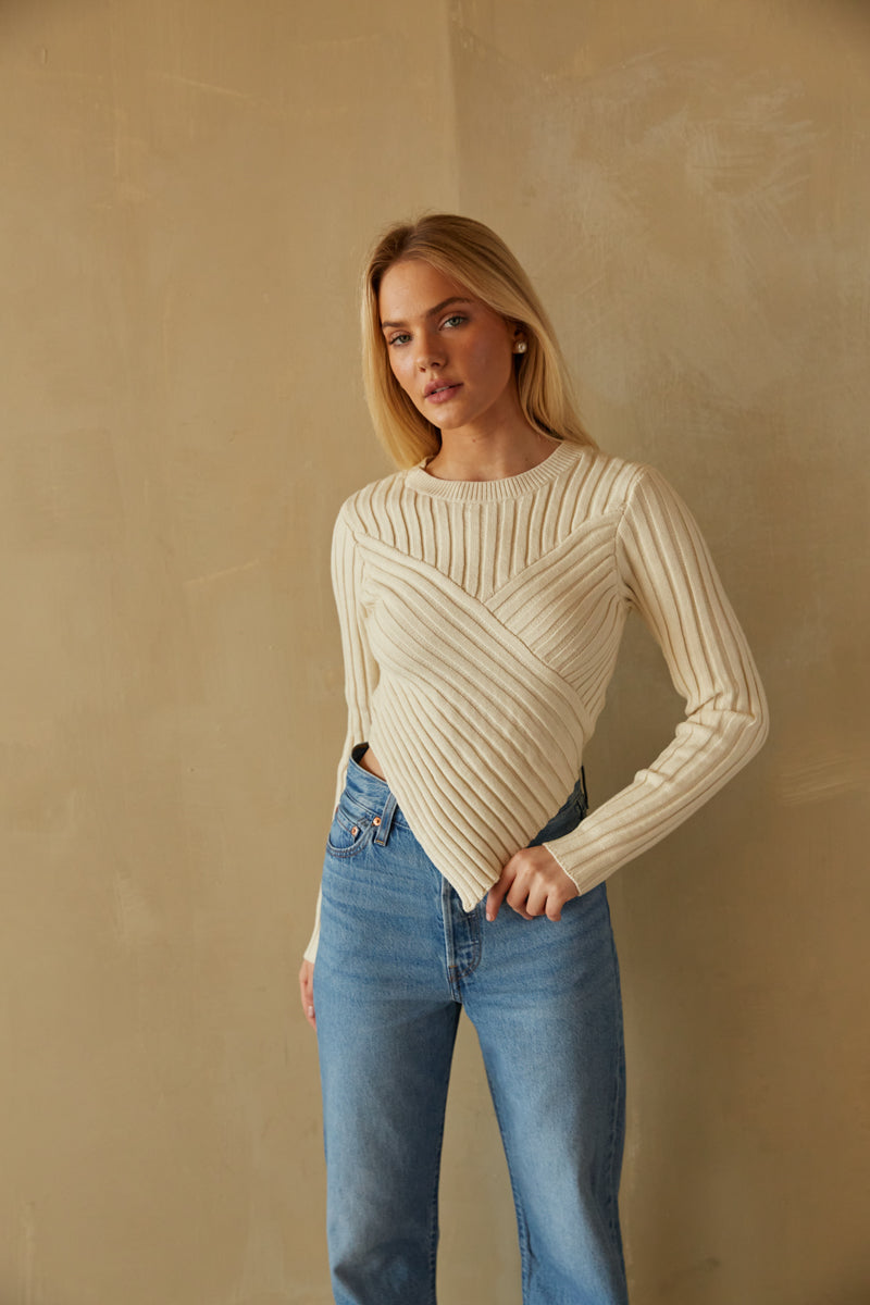 Bailey Ribbed Knit Sweater • American Threads Women's Boutique