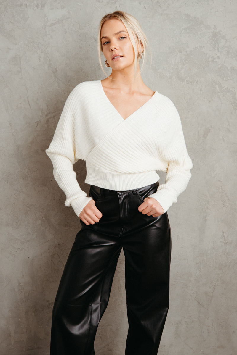 White wrap hotsell sweater top