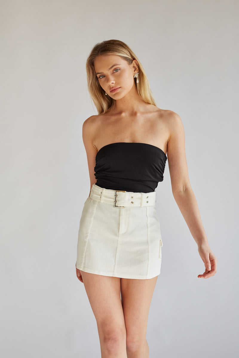 Belted mini skirt sale