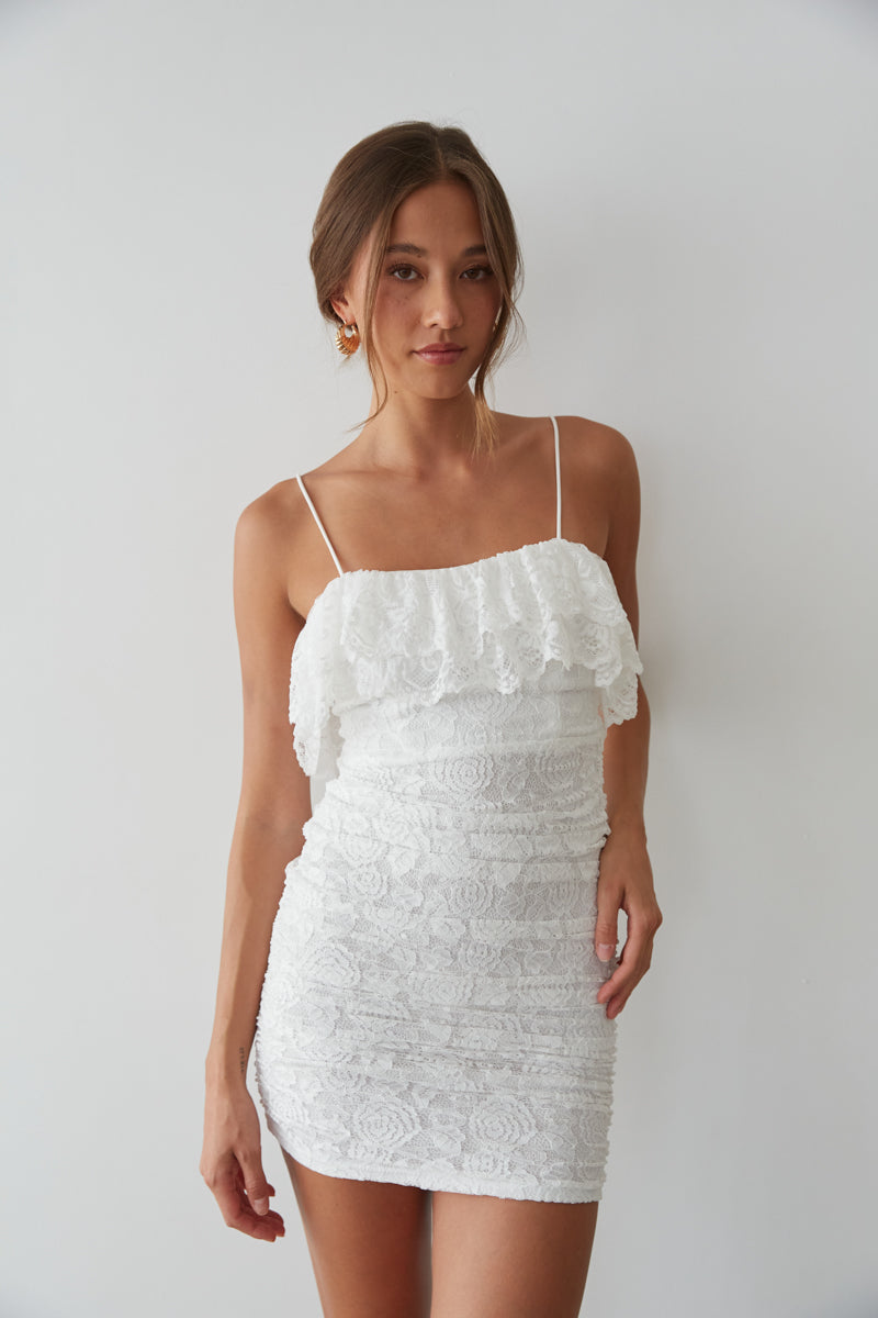 Forever 21 White Ruffle Dress