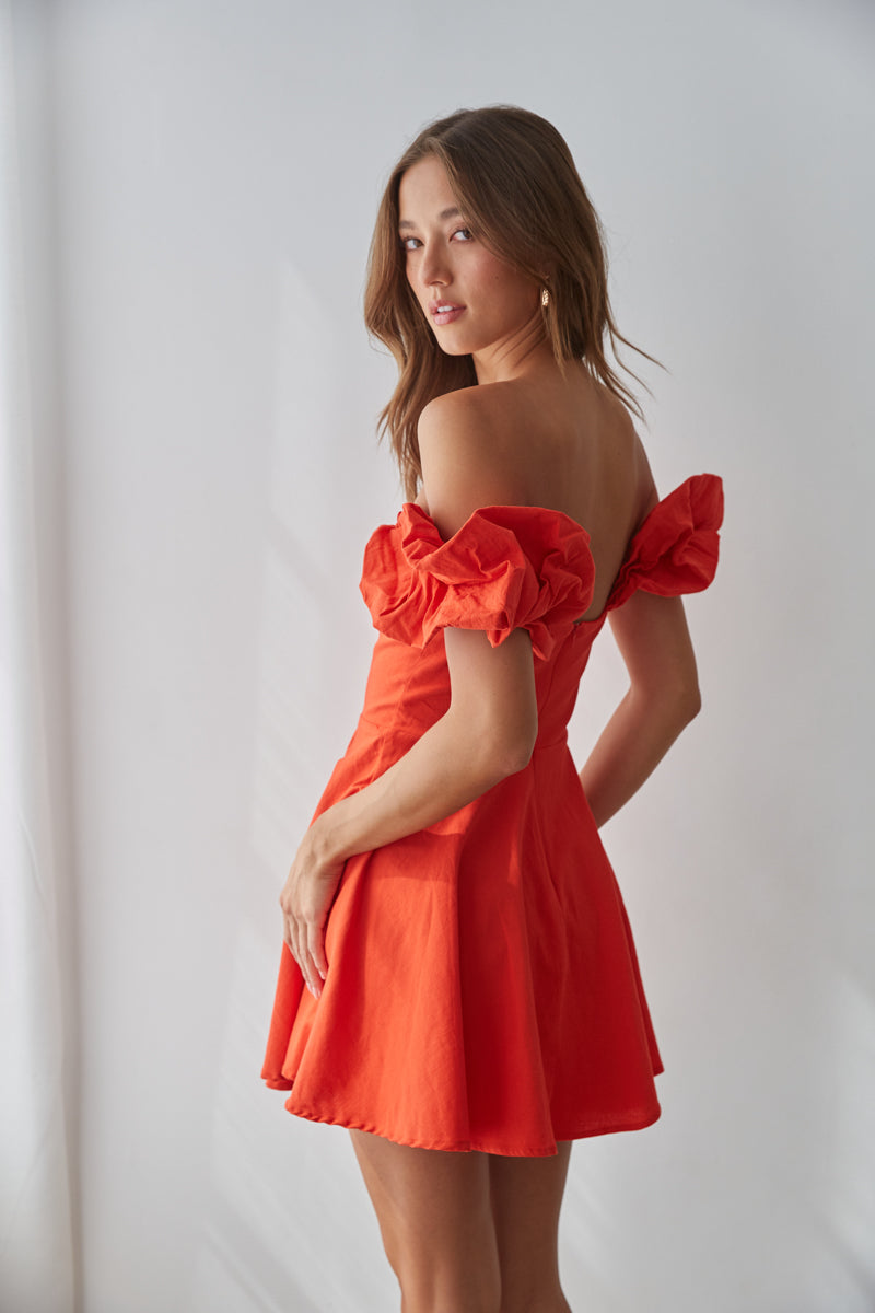 Off the shoulder ruffle hotsell sleeve dress