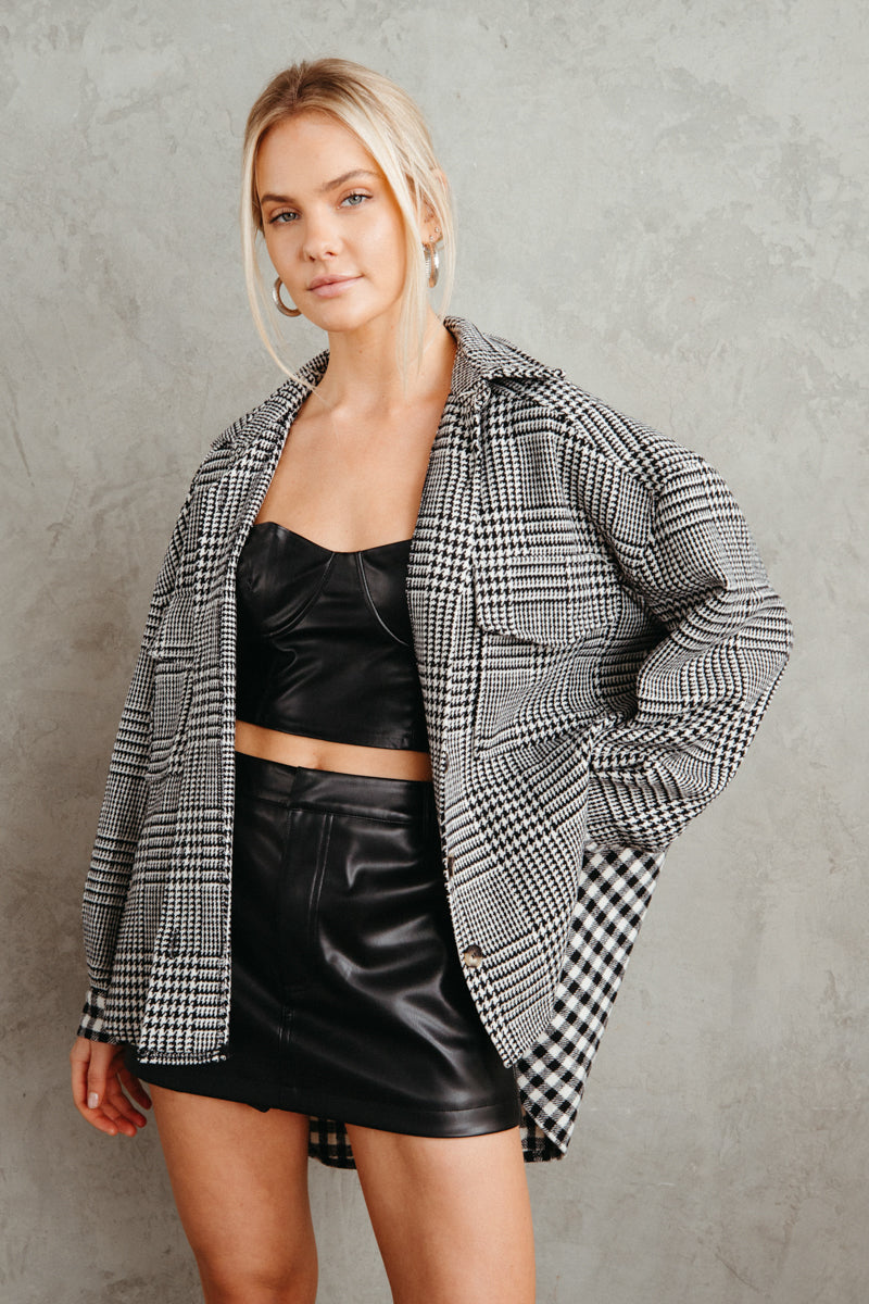 Helena Houndstooth Shacket • American Threads Women's Trendy