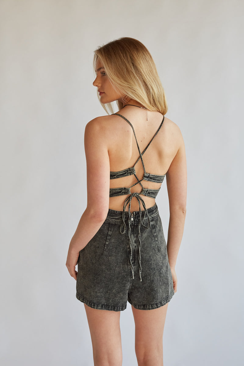 Romper shop crop top