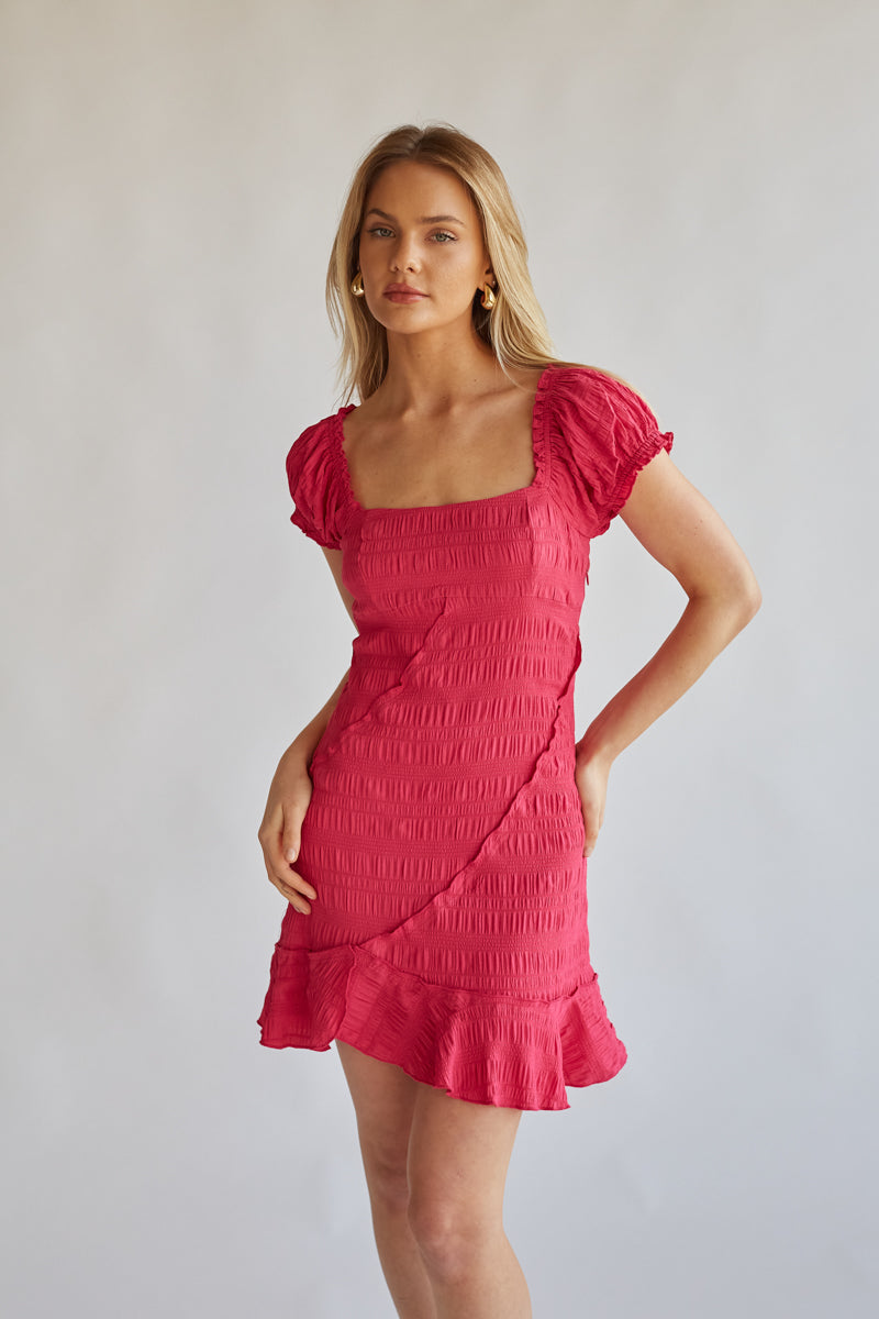 Ayanna Ruffle Sleeve Babydoll Mini Dress • American Threads Boutique –  americanthreads