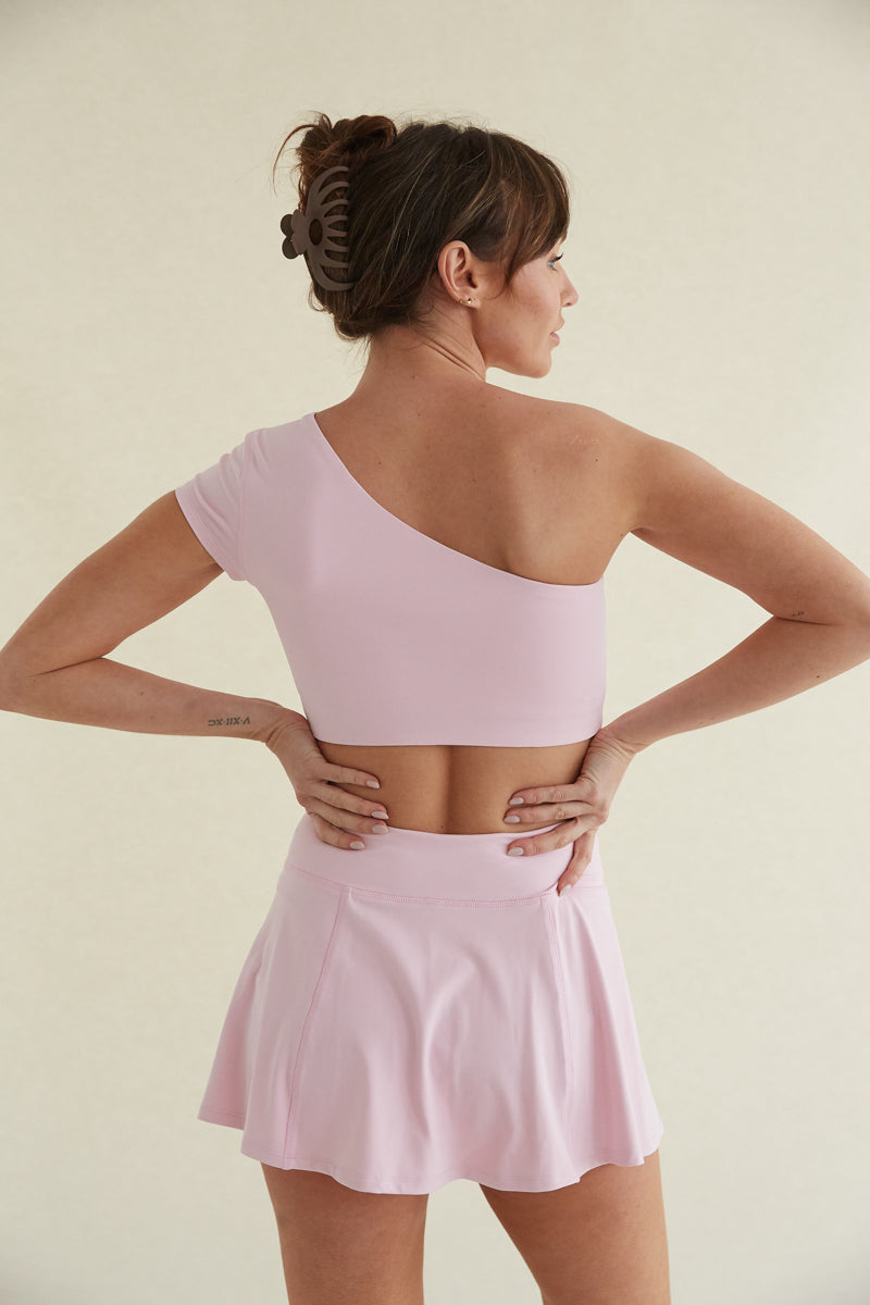 One shoulder 2024 top pink