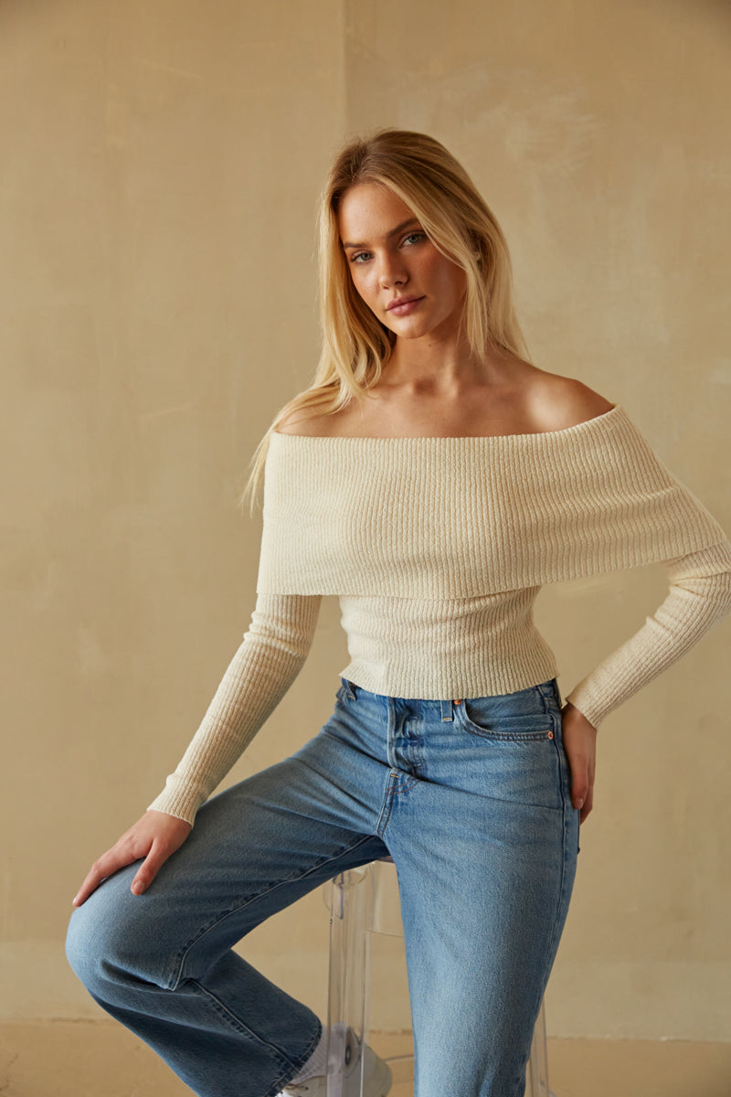 Trendy off-the-shoulder tops can be found in the tall sizes you