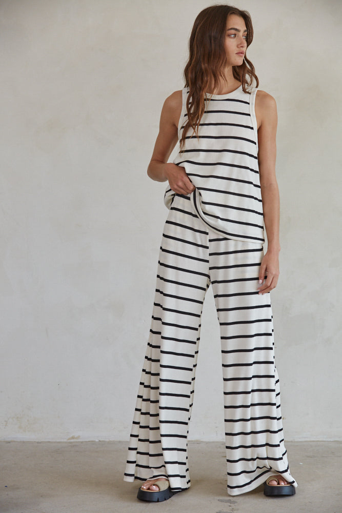 Sailor Striped Ribbed Wide Leg Pants • Shop American Threads Women's Trendy  Online Boutique – americanthreads