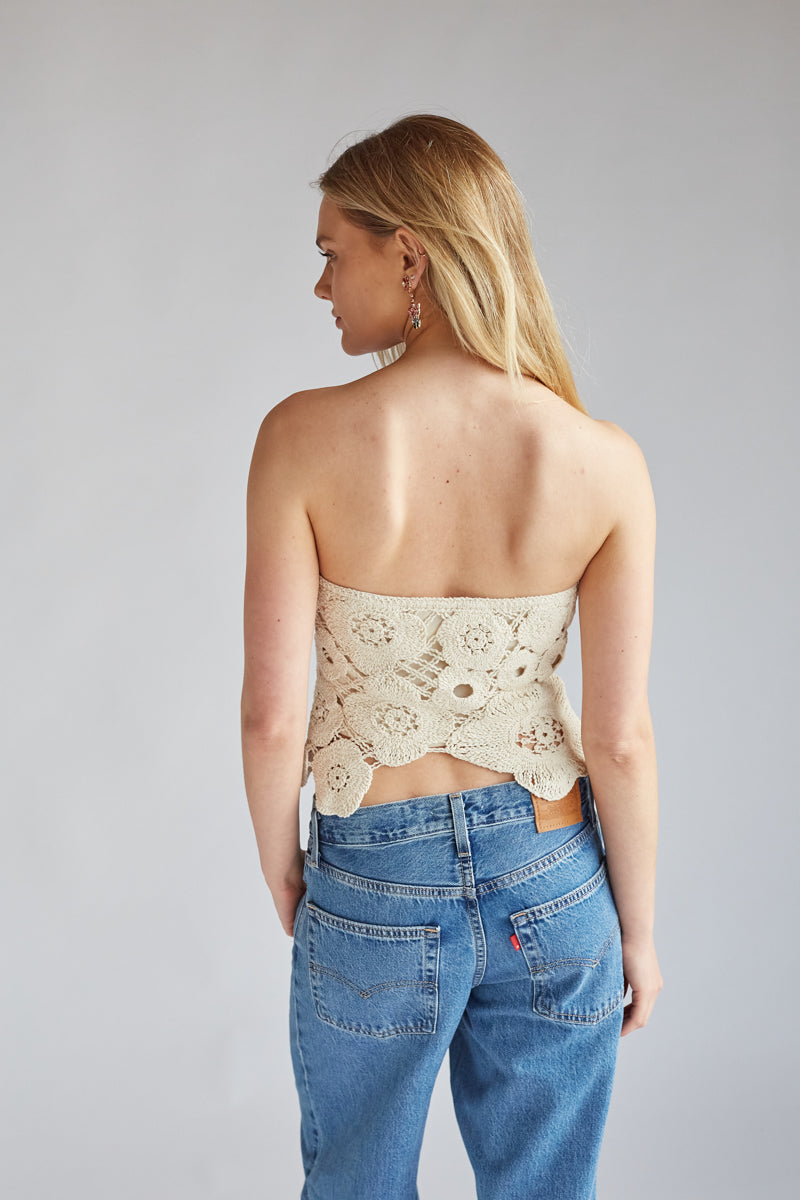 Women's Flower Embroidered Crochet Knitted Crop Top, Flower Crop Top, Crochet  Top, Summer Crop Top -  Canada