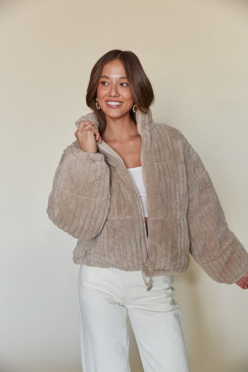 Trendy fluffy clearance jacket