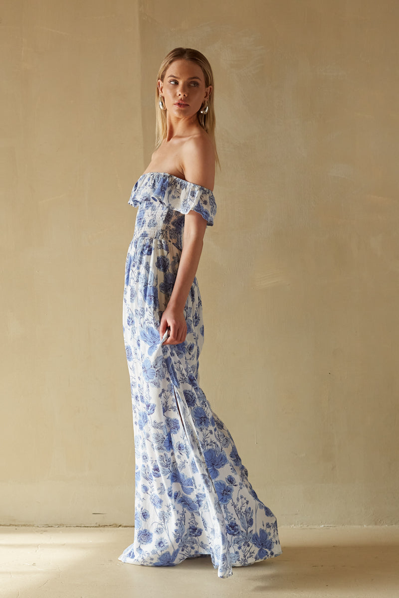 American Threads Zari Floral Maxi Dress