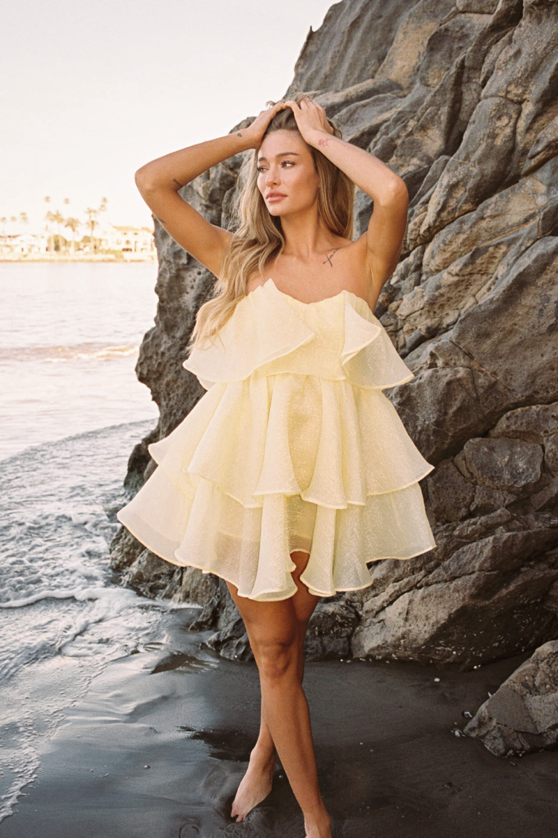 Emilia Organza Ruffle Dress • Shop American Threads Women's Trendy Online  Boutique – americanthreads