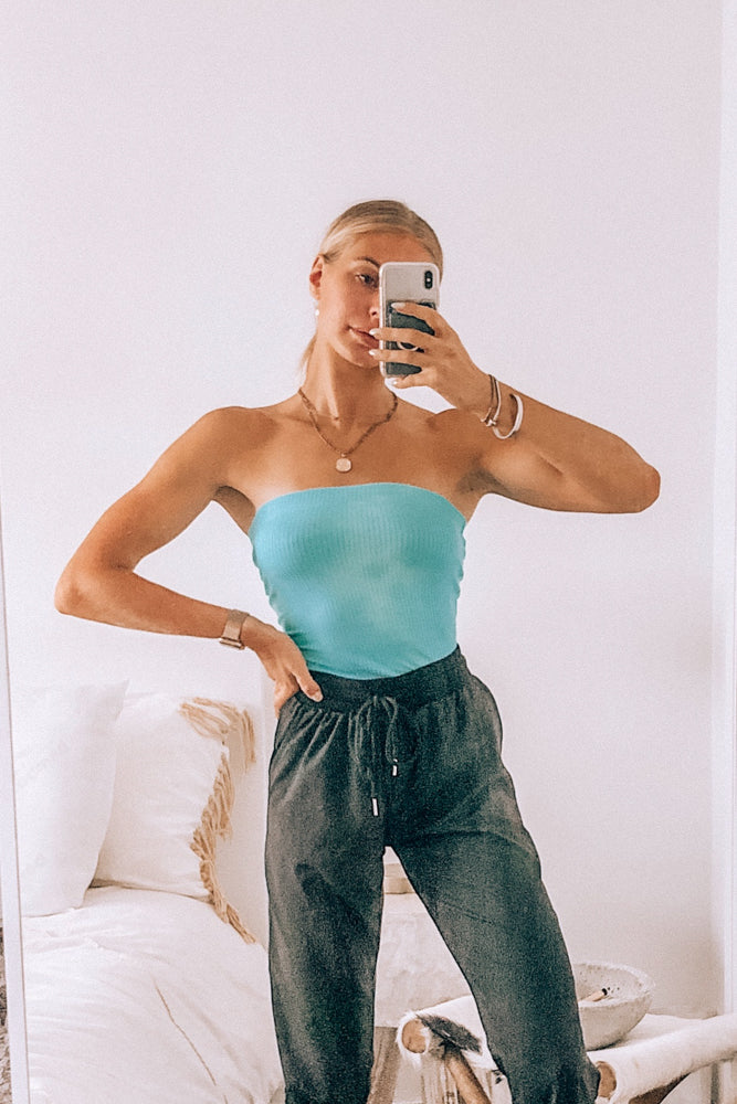 Blue on sale strapless bodysuit