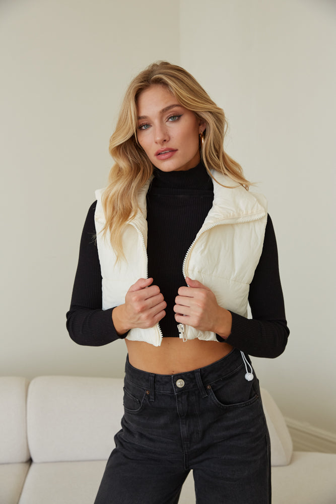 Sale Elodie Cropped Puffer Vest • Shop American Threads Trendy