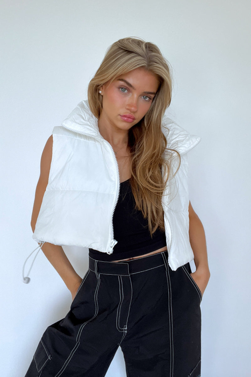 Elodie Cropped Puffer Vest