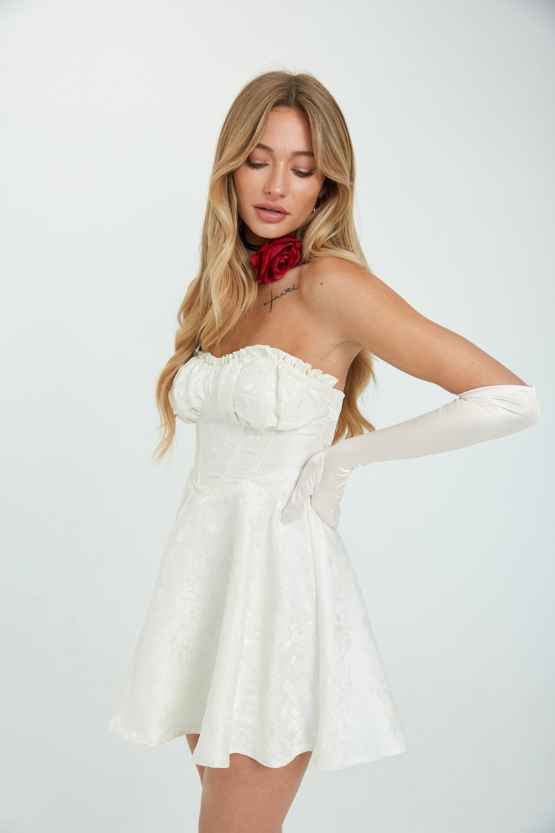 Short Wedding Dress With Corset, White Reception Dress for Bride, Little  White Dress, Bridal Shower Dress, Mini Wedding Dress With Bow 