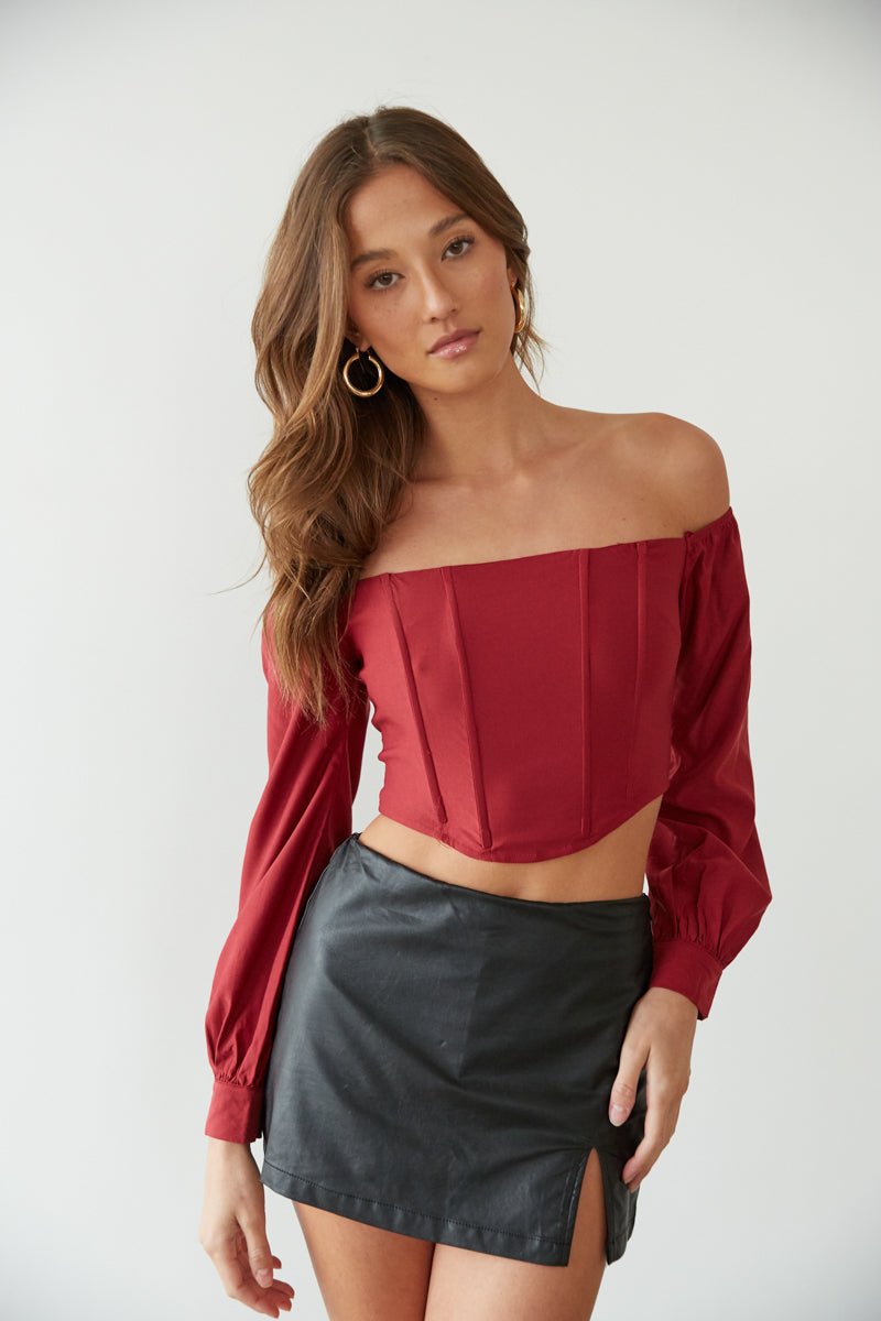 Puff sleeve bustier online top