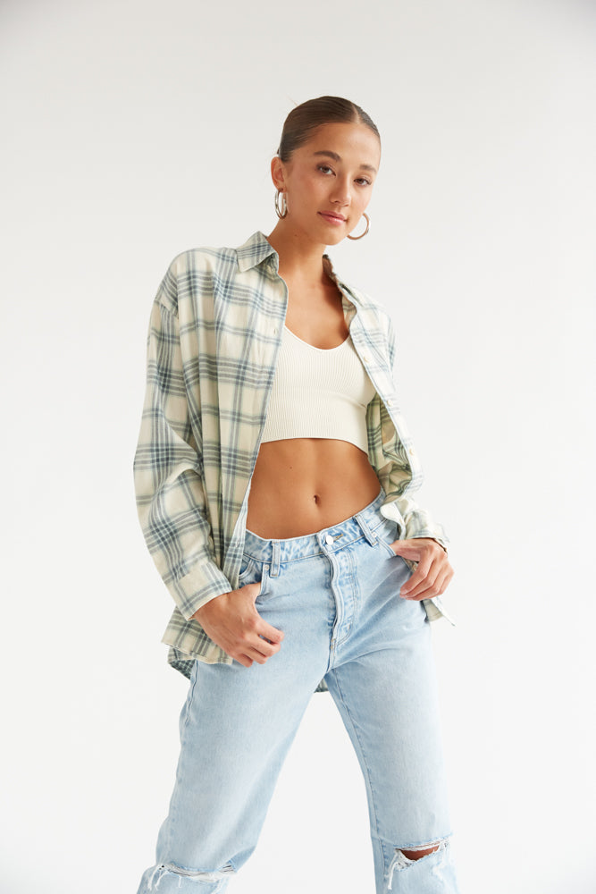 Jess Oversized Plaid Flannel Shirt• Shop American Threads Women's
