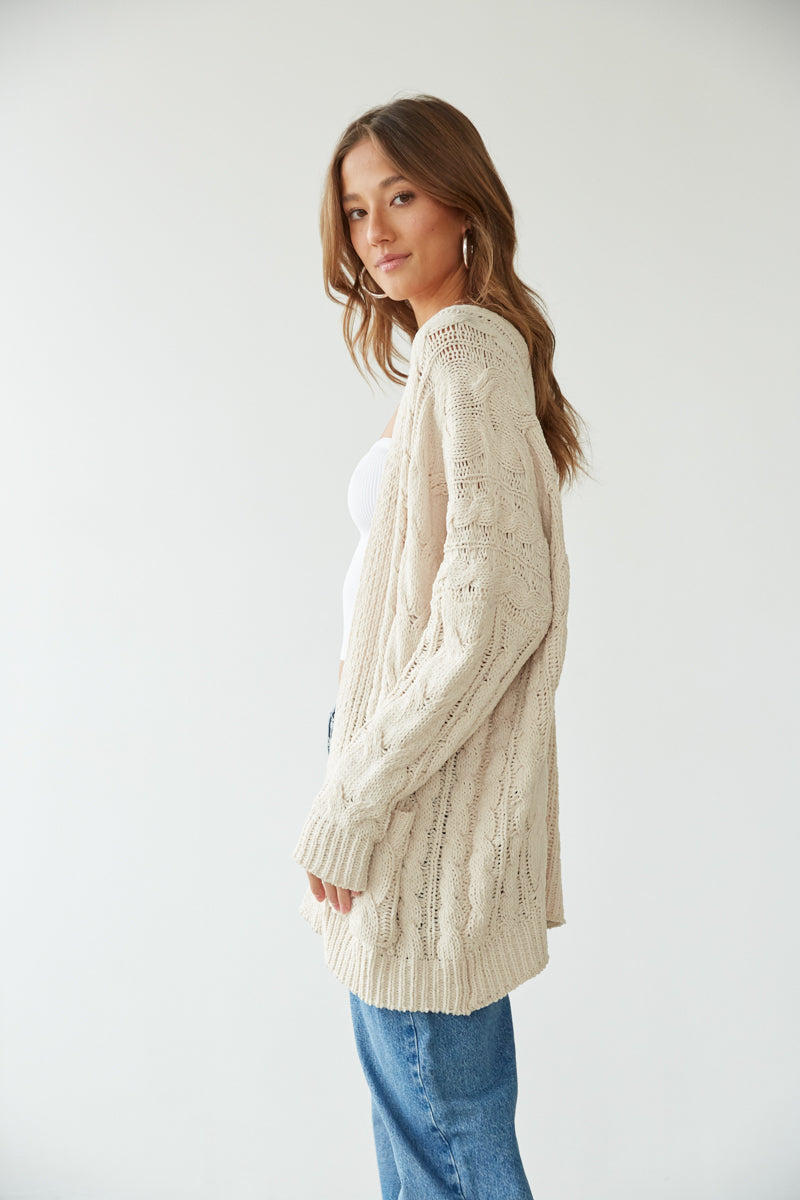 Knit cardigan with organza on sale sleeves