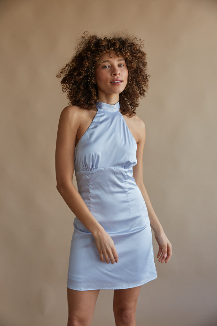 Carmen Mock Neck Ruched Bodycon Mini Dress • Shop American Threads