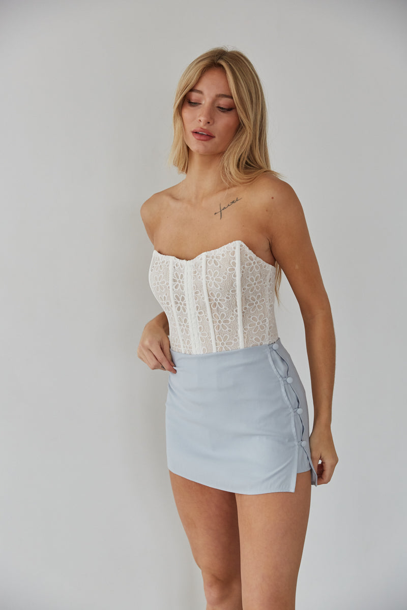 White skort shop high waisted