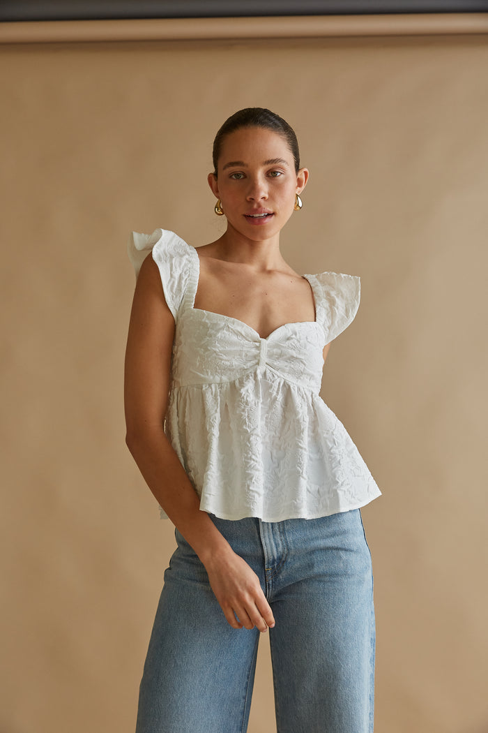 Melissa Puff Sleeve Crop Top • Shop American Threads Women's Trendy Online  Boutique – americanthreads