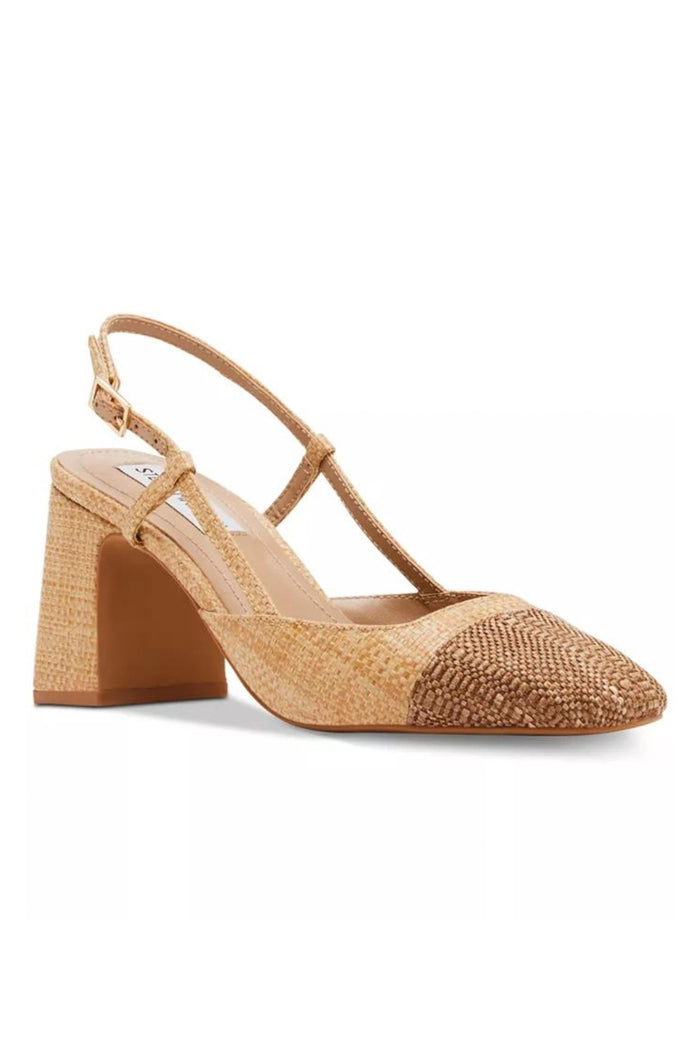 Shelby Woven Double Strap Heel in Tan • Shop American Threads