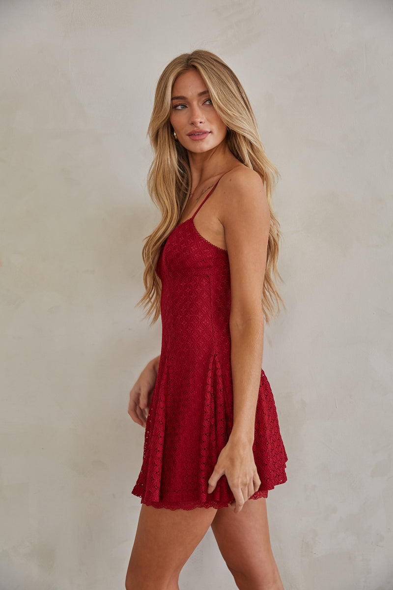 Betty Lace Fit and Flare Mini Dress