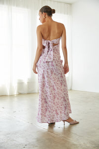 Britt Strapless Tie Back Maxi Dress