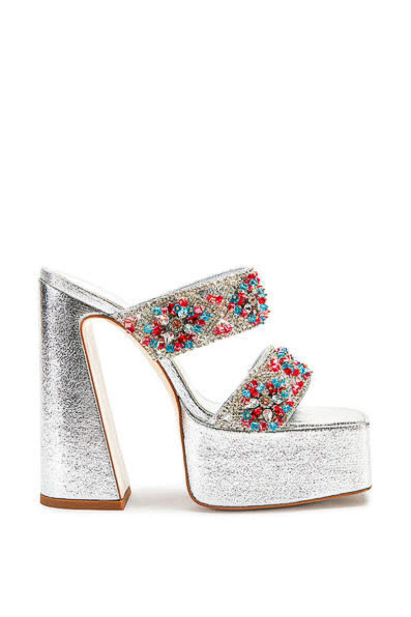 Be Mine Bridal Ada embellished strap block heeled sandals in rose gold |  ASOS