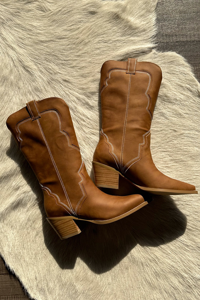 suede cowboy boots | chestnut brown western boots