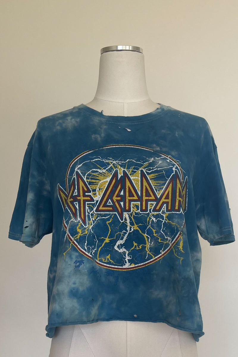 Def Leppard Cropped Vintage Tee American Threads Women s Trendy Boutique