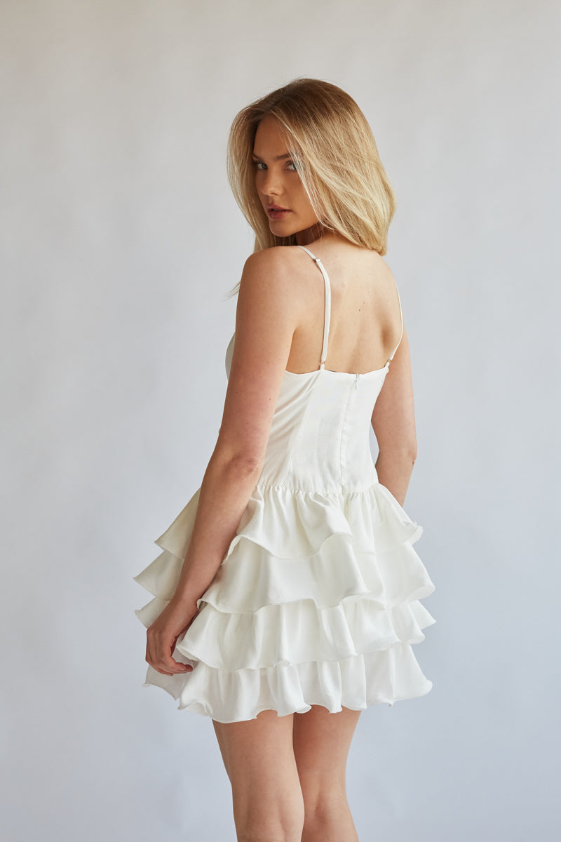 Diane Keyhole Front Tiered Ruffle Mini Dress • Shop American Threads ...