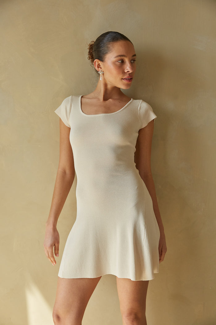 Kristen Strapless Notch Neck Mini Dress in White • American Threads Rush  Boutique – americanthreads