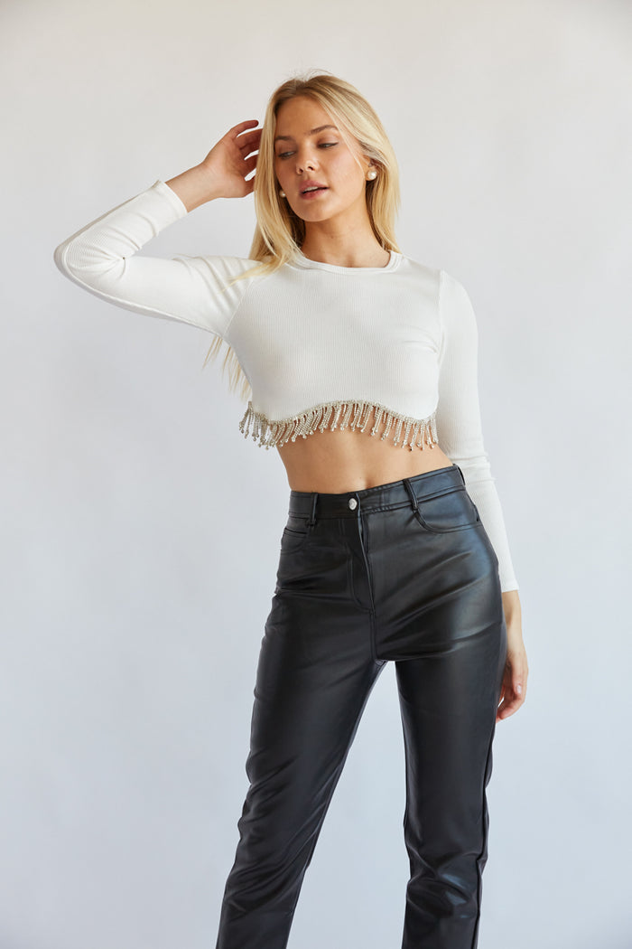 American Threads Chelsey Ribbed Crop Top