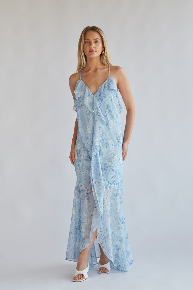 Ellery Floral Ruffle Maxi Dress • Shop American Threads Women's Trendy  Online Boutique