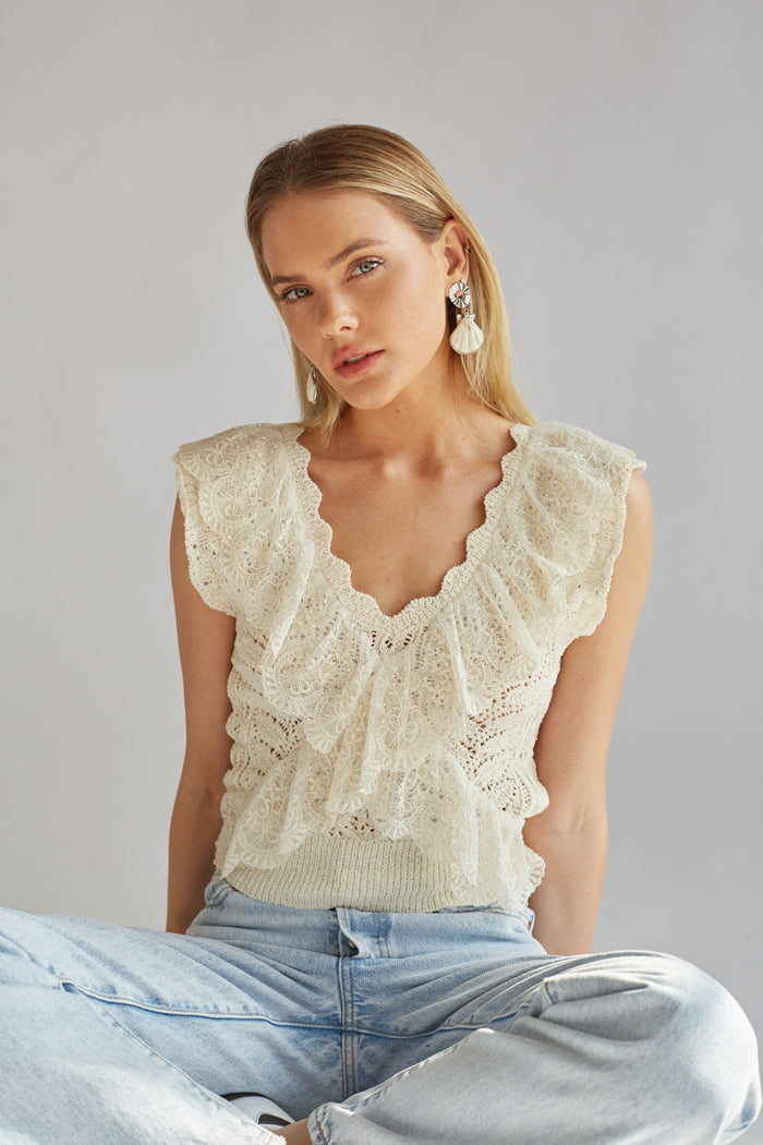 Buy Cream Crochet Tops Online