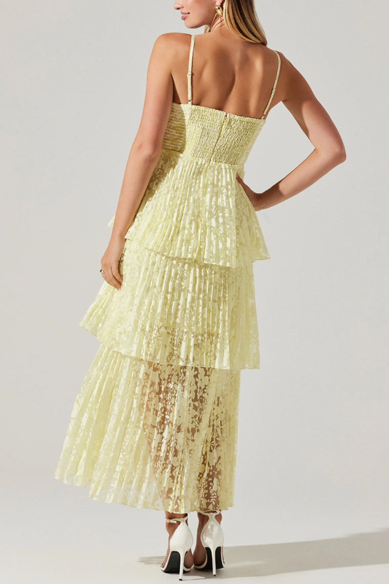 Emmi Tiered Keyhole Cutout Maxi Dress