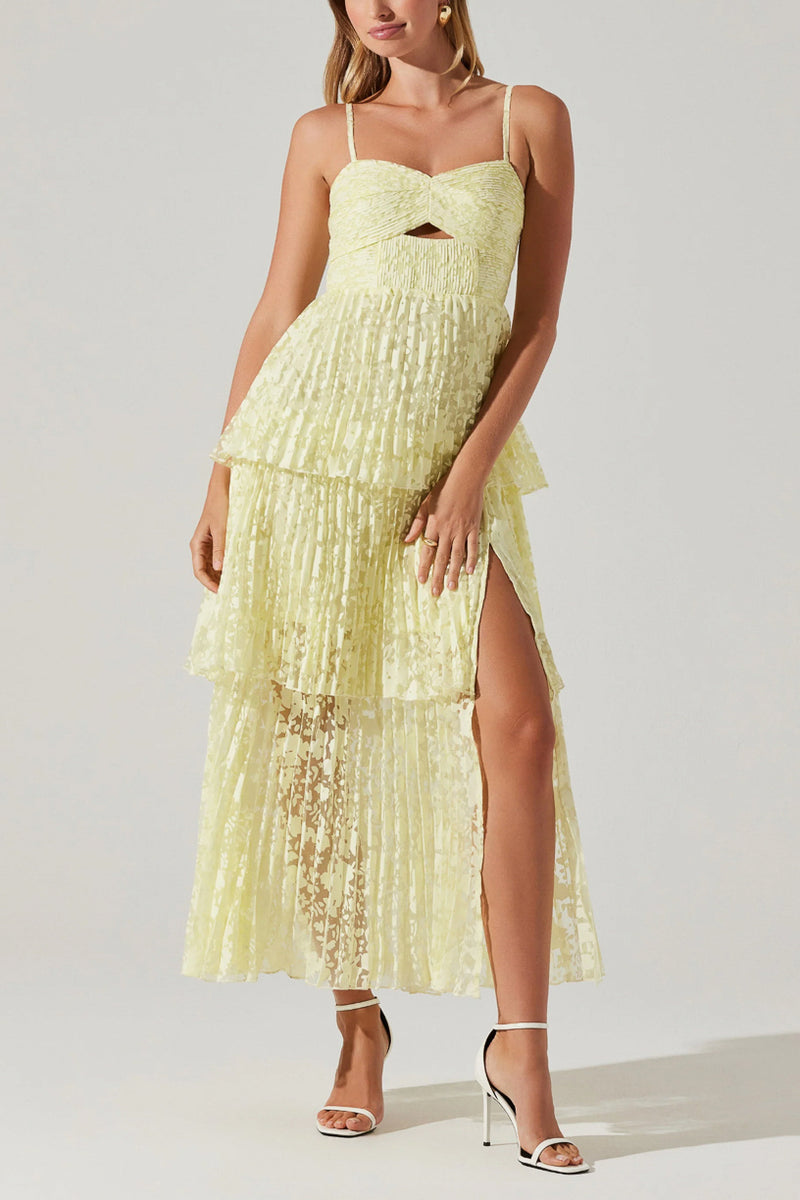 Emmi Tiered Keyhole Cutout Maxi Dress