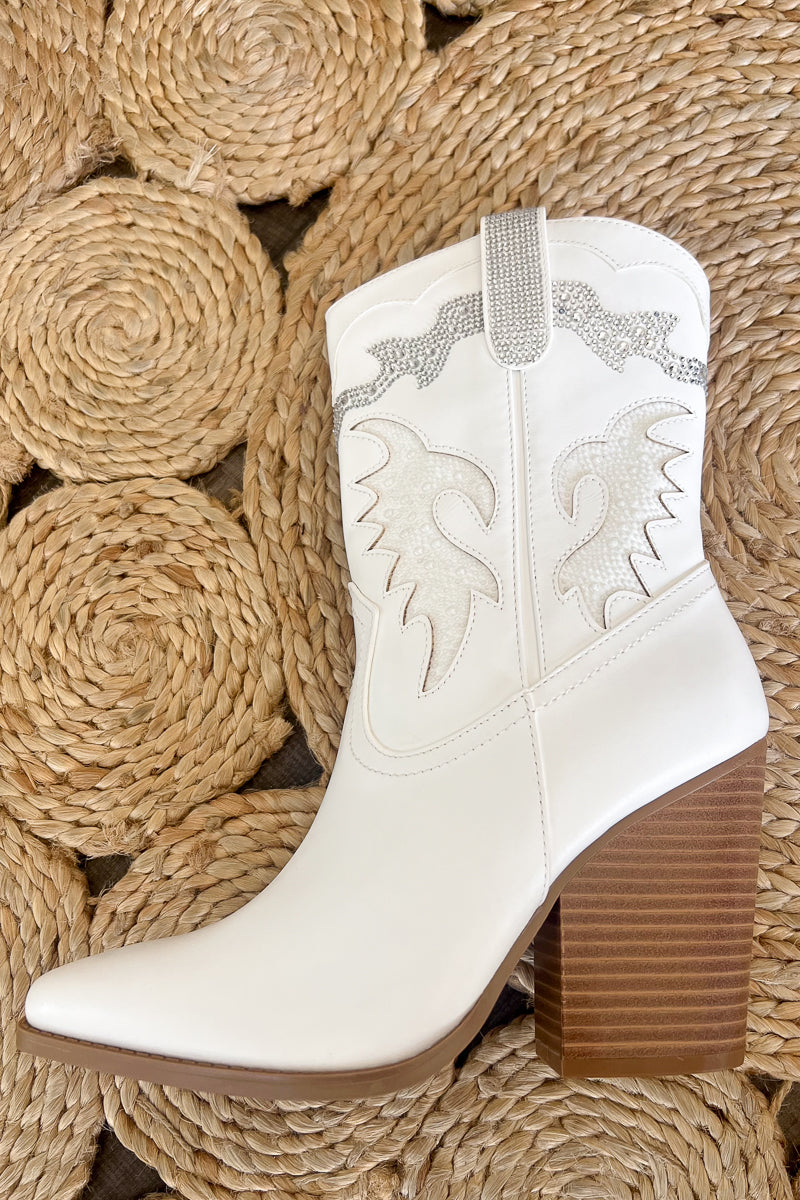 White sequin cowboy boots sale