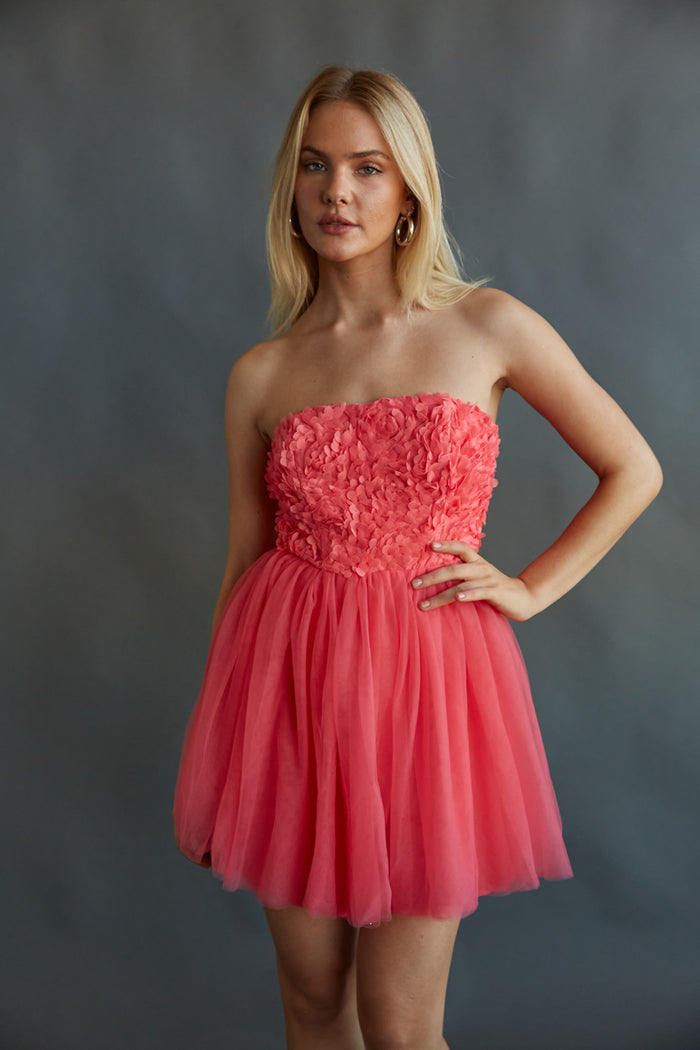 Azalea One Shoulder Tulle Babydoll Mini Dress • Shop American