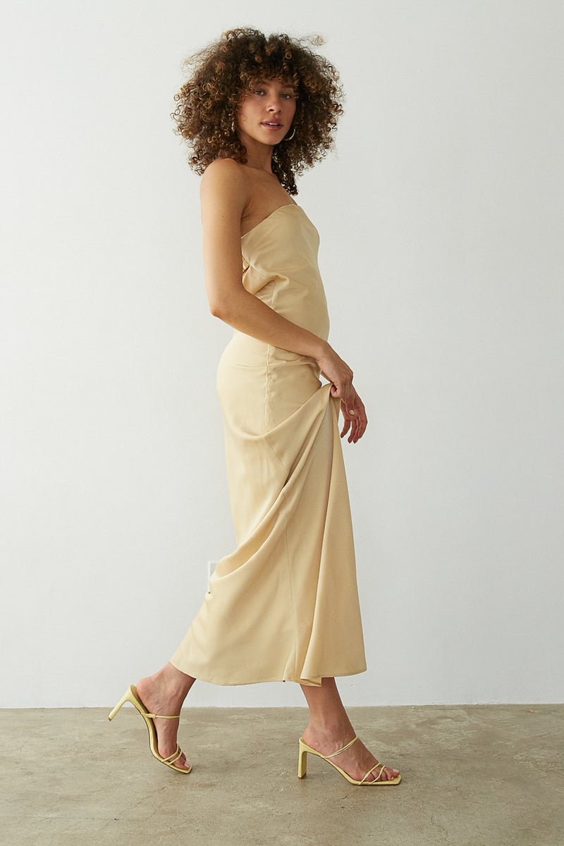 Jayla Strapless Open Back Maxi Dress