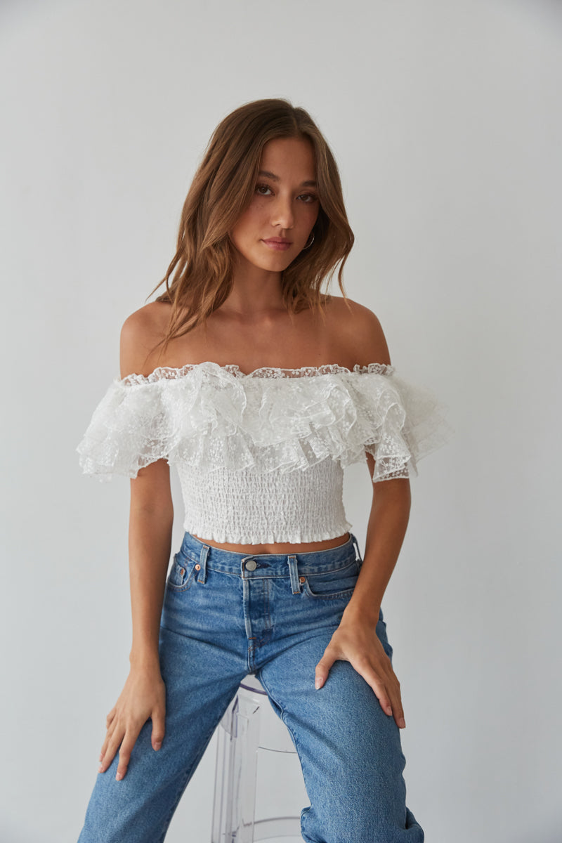 Ruffle store trim top