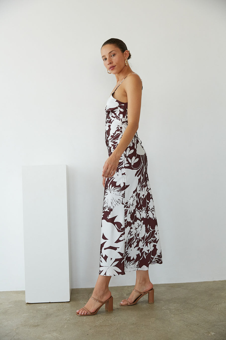 Leyla Floral Satin Maxi Dress