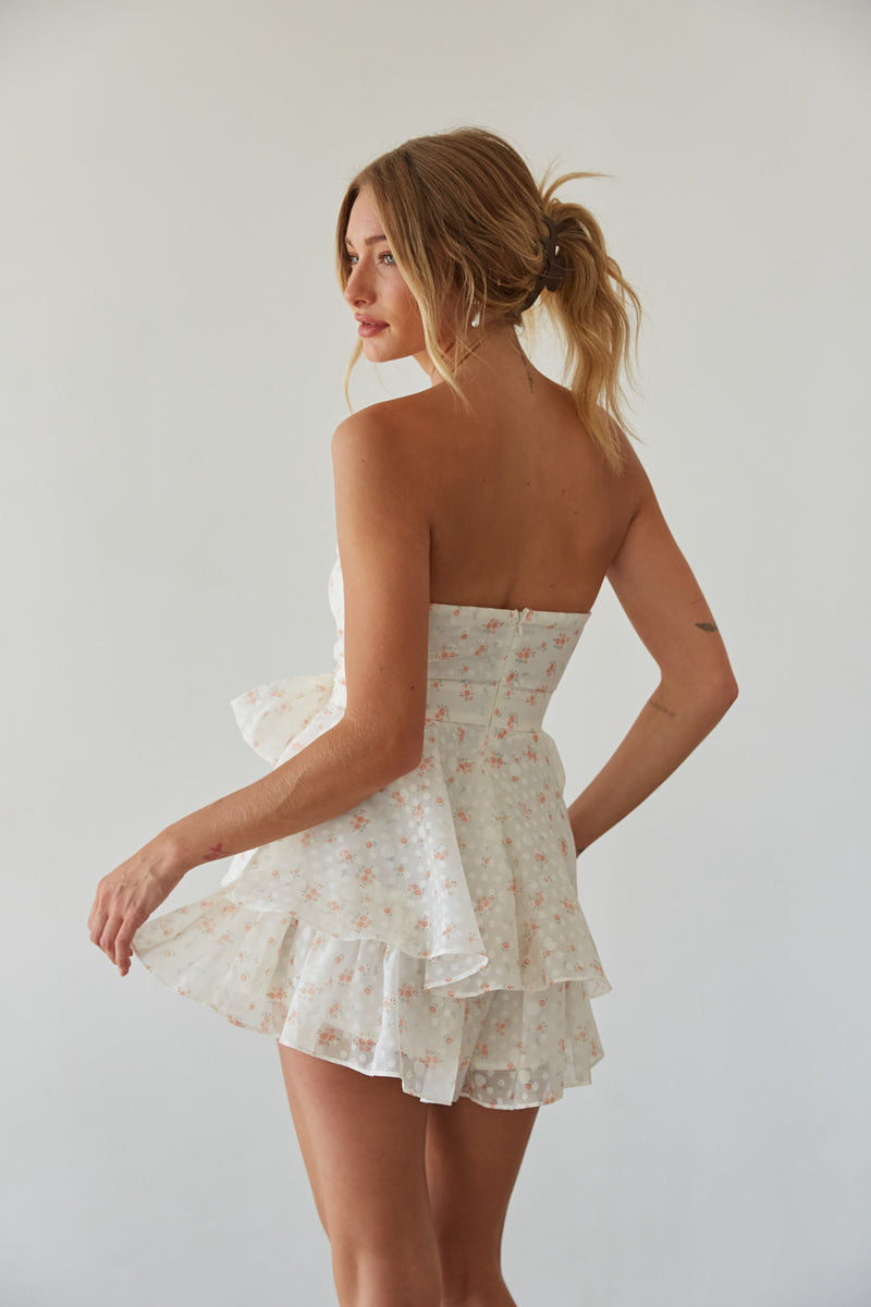 Lucille Strapless Floral Romper