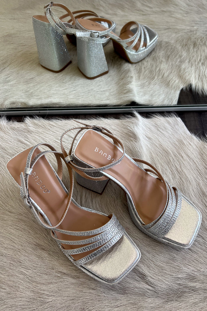 Simi Ankle Strap Heel in Nude Silver • Shop American Threads Women's Trendy  Online Boutique – americanthreads
