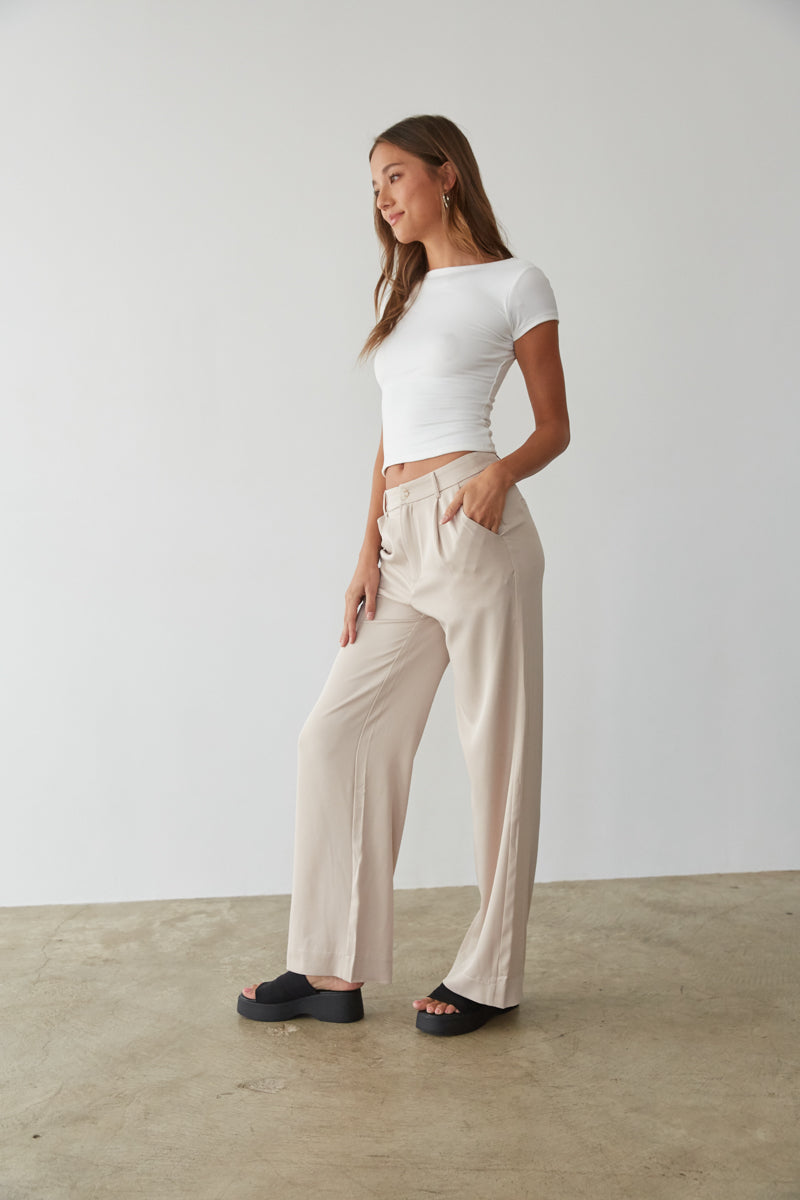 Women Wide Leg Pants High Waisted Straight Leg Pants Button Casual Pants  with Multiple Pockets Business Work Trousers