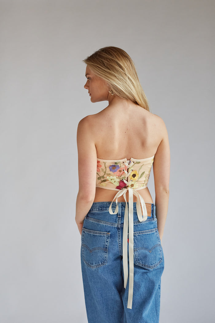 Daphne Rosette Lace Corset Top • Shop American Threads Women's Trendy  Online Boutique – americanthreads
