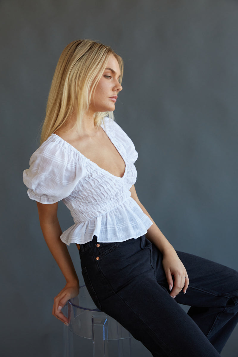 Melissa Puff Sleeve Crop Top