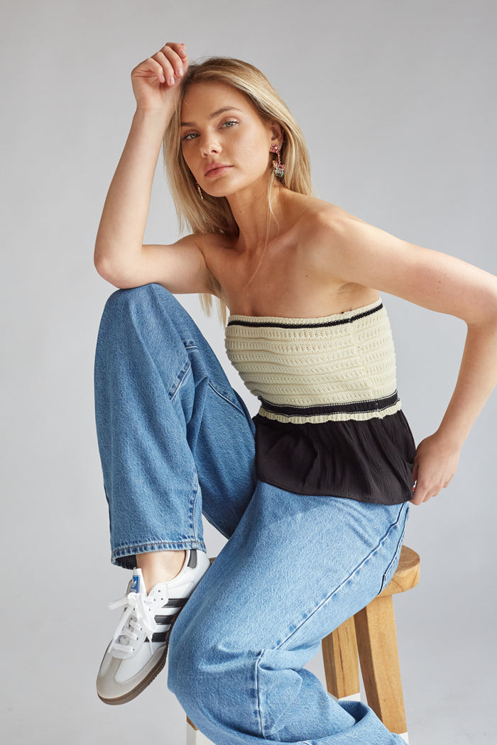 Ellie Pointelle Open Knit Tank Top • Shop American Threads Women's Trendy  Online Boutique – americanthreads